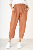 Pull On Tuck Detail Linen Pant