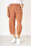 Pull On Tuck Detail Linen Pant